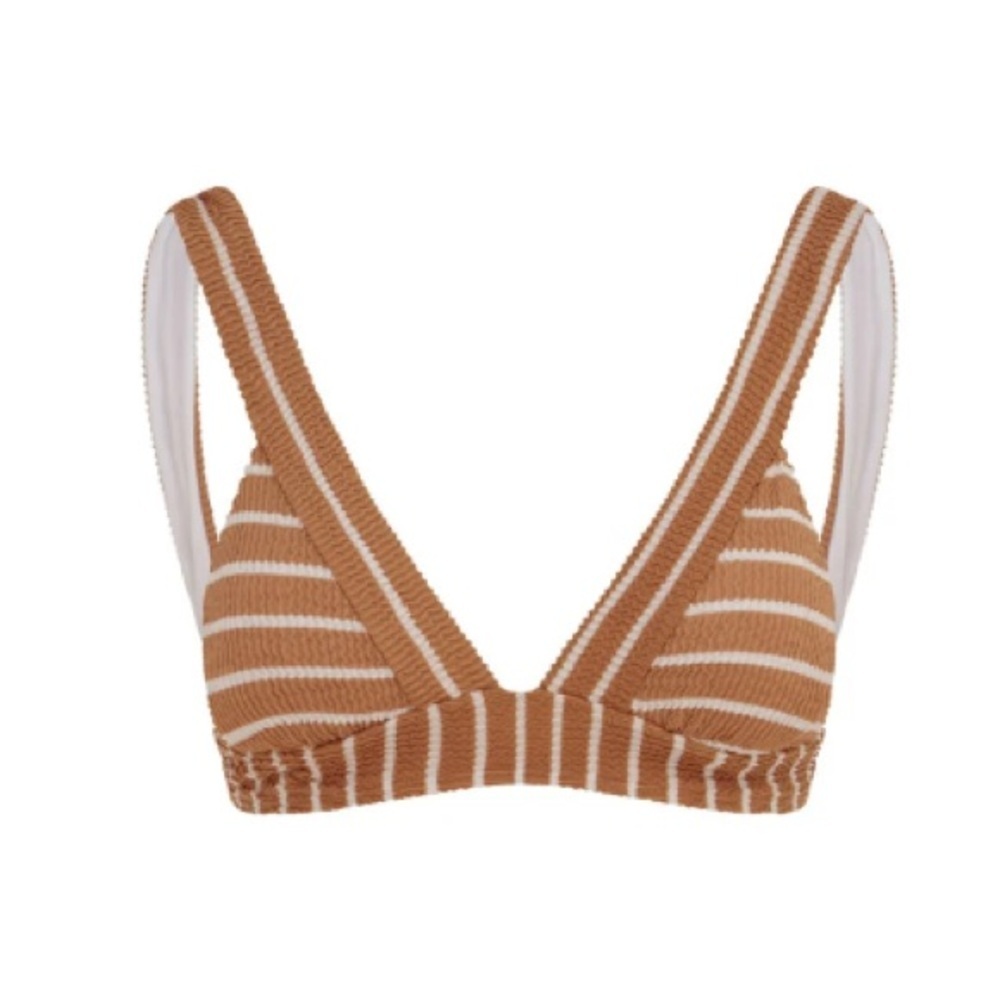 Somerfield Swim New Malindi Bikini Top Size XL Nautique Brown White Stripes - Picture 5 of 14